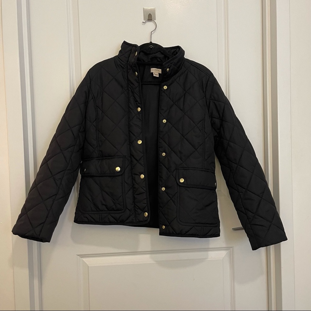 J Crew Factory Black Quilted Jacket
